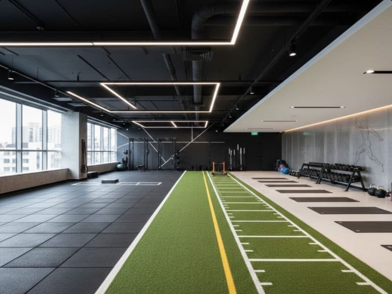 Architectural fitness flooring design